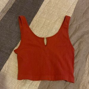 Forever 21 notch front cropped tank top